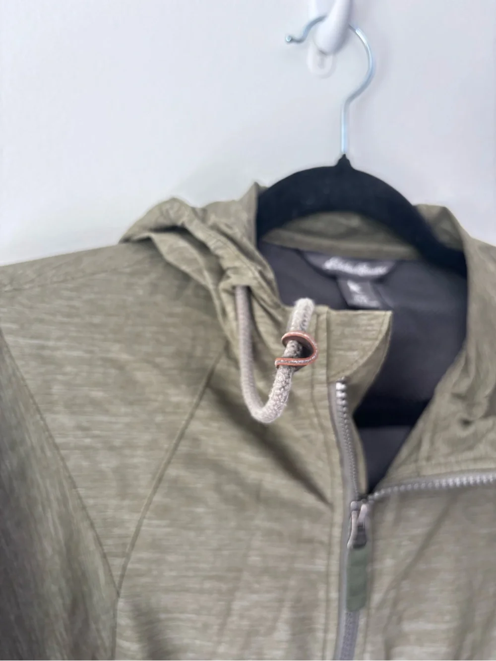 Eddie Bauer Green Outdoor Hooded Parka Soft Shell Windbreaker Jacket Drawstring